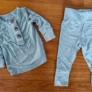 Caden Lane Soft Bamboo Blue Baby Outfit - Ocean